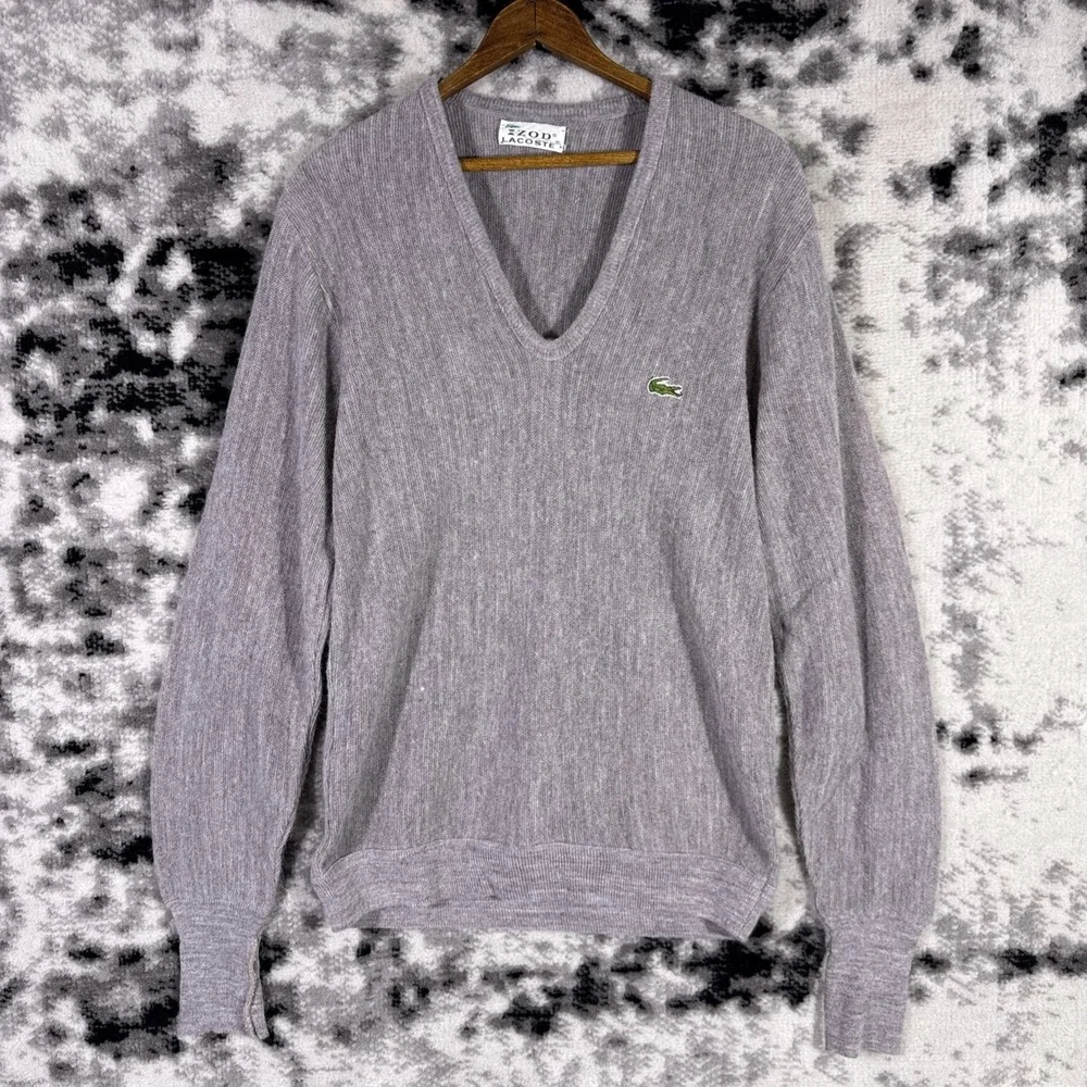IZOD Lacoste‎ Sweater Mens Size 38 Orlon Acrylic Old Money Preppy Grandpacore